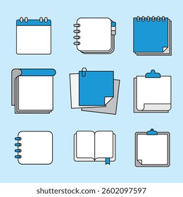 Memo paper, note frame background, scratch pad, vector set 