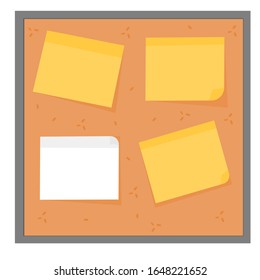 Memo paper posted on a wooden board on a white background,data recording