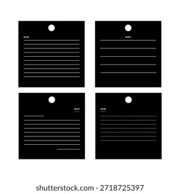 modelo de papel memorando com linhas e perfuração em estilo minimalista escuro