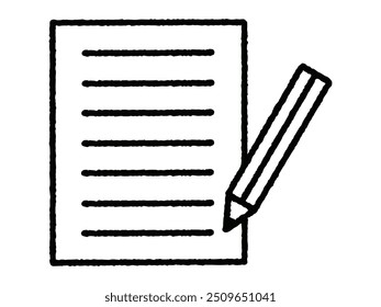 Memo and pencil: Loosely drawn illustration