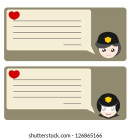 Memo from police in security illustration