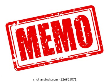 Memo red stamp text on white