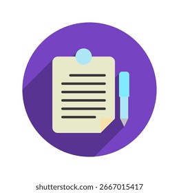 Ícone de cor arredondada memorando ícone de mini ilustração. Use Para Conceitos Modernos, Impressão, Ui, Kit Ux, Desenvolvimento De Web E Aplicativos. Vetor Relacionado A Escritório, Educação, Exame E Muito Mais