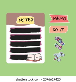 Memo scrapbook design with stickers 