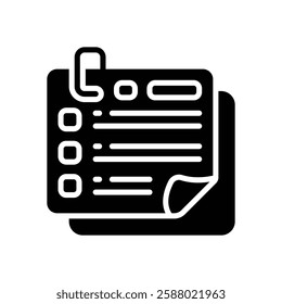 memo solid icon. vector icon for your website, mobile, presentation, and logo design.