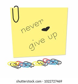 memo sticker  business post sticky vector design element yellow neveg give up text