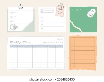 memo template. notes used in a diary or office.