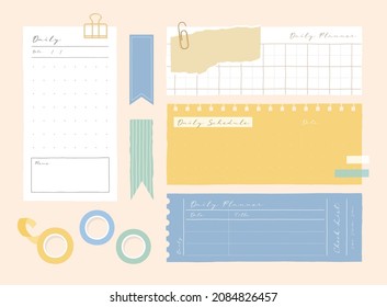 memo template. notes used in a diary or office.