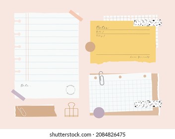 Memo Template. Notes Used In A Diary Or Office.