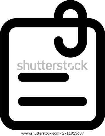 Memo vector icon in modern style, office note and reminder document concept, productivity tool illustration, Line Icon