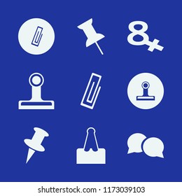 memo vector icons set. with march calendar, paper clip, speech bubbles and push pin in set