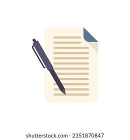 Icono de escritura de memo vector plano. Mensaje de texto. Artículo de noepad aislado