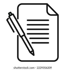 Memo writing icon outline vector. Text message. Notepad article
