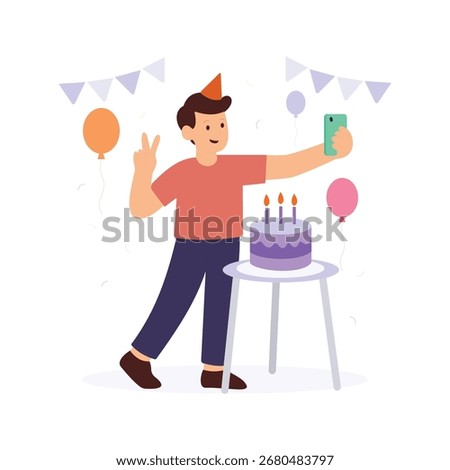 Memorable Birthday Cake Selfie Pose