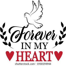 Memorable inscription. Touching heartwarming lettering. White dove illustration vector.