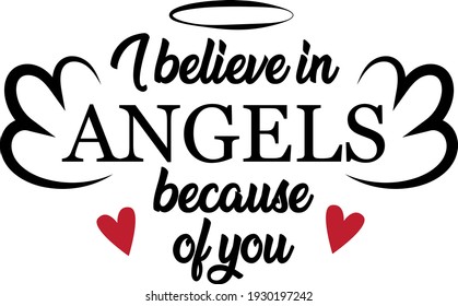 Memorable inscription. Touching heartwarming lettering. Angel wings illustration vector.