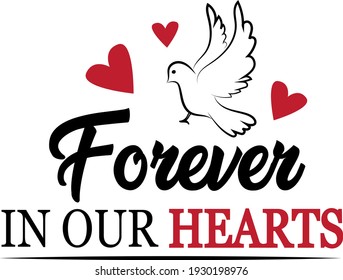 Memorable inscription. Touching heartwarming lettering. White dove illustration vector.