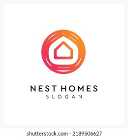 Memorable nest house logo for company business