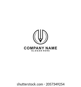 logotipo de lápiz minimalista memorable y reconocible en fondo blanco
