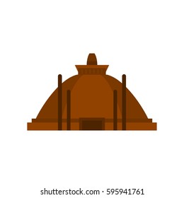 Memorable ruins in Polonnaruwa in Sri Lanka icon in flat style isolated on white background vector illustration