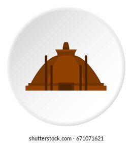 Memorable ruins in Polonnaruwa in Sri Lanka icon in flat circle isolated vector illustration for web