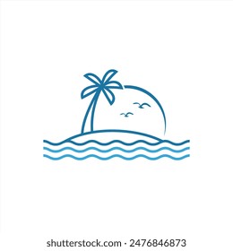 Memorable View of the coastline logo concept	