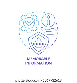 Memorable word blue gradient concept icon. Account opening. Digital wallet. Internet banking app registration abstract idea thin line illustration. Isolated outline drawing. Myriad Pro-Bold font used