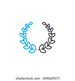 Memorable wreath vector thin line stroke icon. Memorable wreath outline illustration, linear sign, symbol concept.