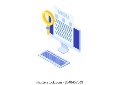 memorandum of understanding MOU. Vector illustration.