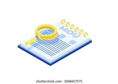 memorandum of understanding MOU. Vector illustration.