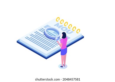 memorandum of understanding MOU. Vector illustration.