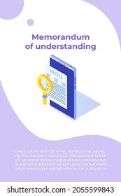 memorandum of understanding MOU. Vector illustration.