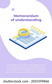 memorandum of understanding MOU. Vector illustration.