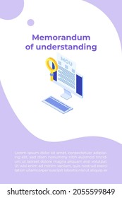 memorandum of understanding MOU. Vector illustration.