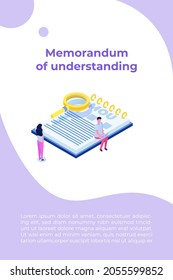 memorandum of understanding MOU. Vector illustration.