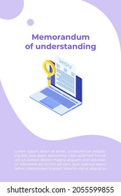 memorandum of understanding MOU. Vector illustration.