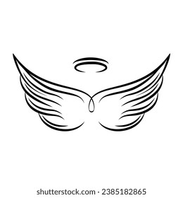 Memorial angel wings with halo