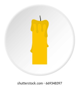 Memorial candle icon in flat circle isolated on white vector illustration for web
