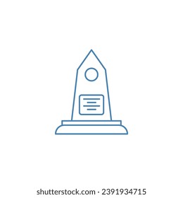 memorial concept line icon. Simple element illustration. memorial concept outline symbol design.