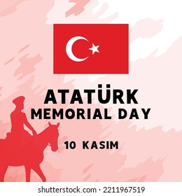 atatürk memorial day 10 kasim banner vector illustration