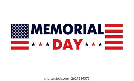 Memorial day 2025, creative flag banner. Happy Memorial day promotion poster template. Vector illustration