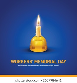 Workers’ Memorial Day 2025. Workers Memorial Day concept banner, poster, social media post, postcard, background, backdrop, template, greetings card, web banner, cover design etc.