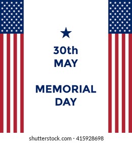 Memorial day, 30th may, American flag
