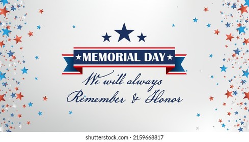 Memorial Day Always Remember Side Stars Header