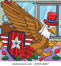 Memorial Day American Eagle Stuffed Toy Colored