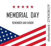 Memorial Day with American Flag Background Banner. Vector Illustration. U.S. Flag. United States Flag