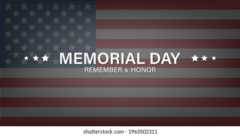 Memorial Day. American flag background vector illustration