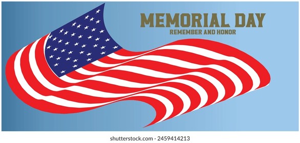 Gedenktag mit amerikanischem Flaggenhintergrund Banner. US-Flagge. In: United States Flag.Vektorillustration.