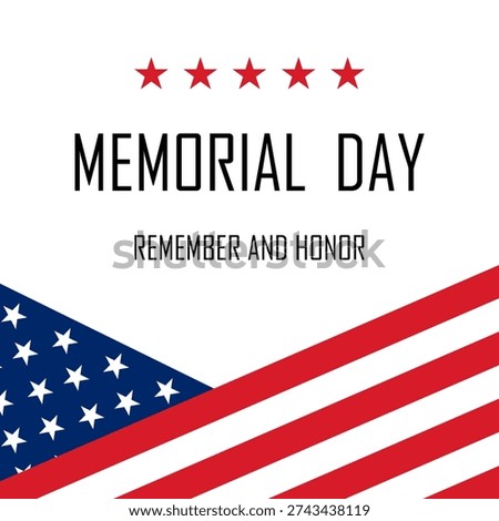 Memorial Day with American Flag Background Banner. Vector Illustration. U.S. Flag. United States Flag