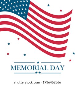 Memorial Day American Flag Banner Stock Vector (Royalty Free) 1936462366